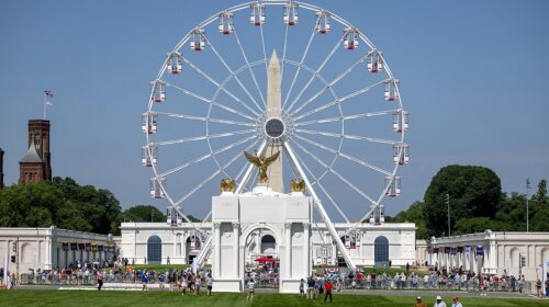 Great_American_State_Fair_USDA_Booth_and_Fair_Ground_from_Ferris_Wheel_(55366850829)